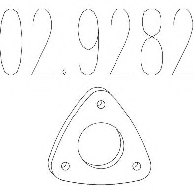 MTS 02.9282 Gasket, exhaust pipe